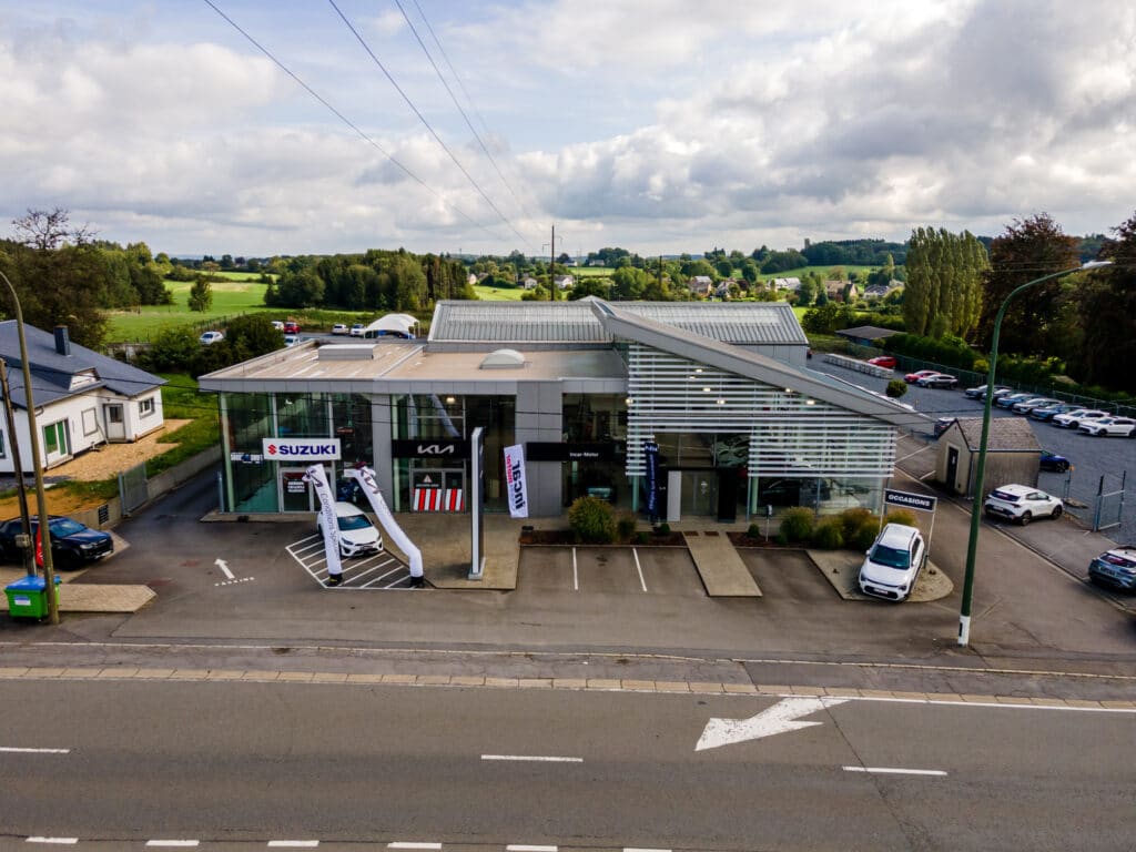 Garage Incar Motor à Arlon, spécialisé dans l'entretien, la vente de pièces détachées et la revente de véhicules neufs et d'occasion.